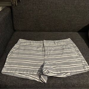 Gap Striped Shorts Size 10 Dusty Blue and White